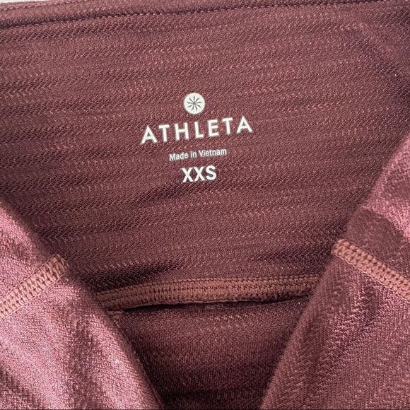 Athleta Jaquard Mantra Mesh Maroon Capri Crop XXS - Picture 7 of 7